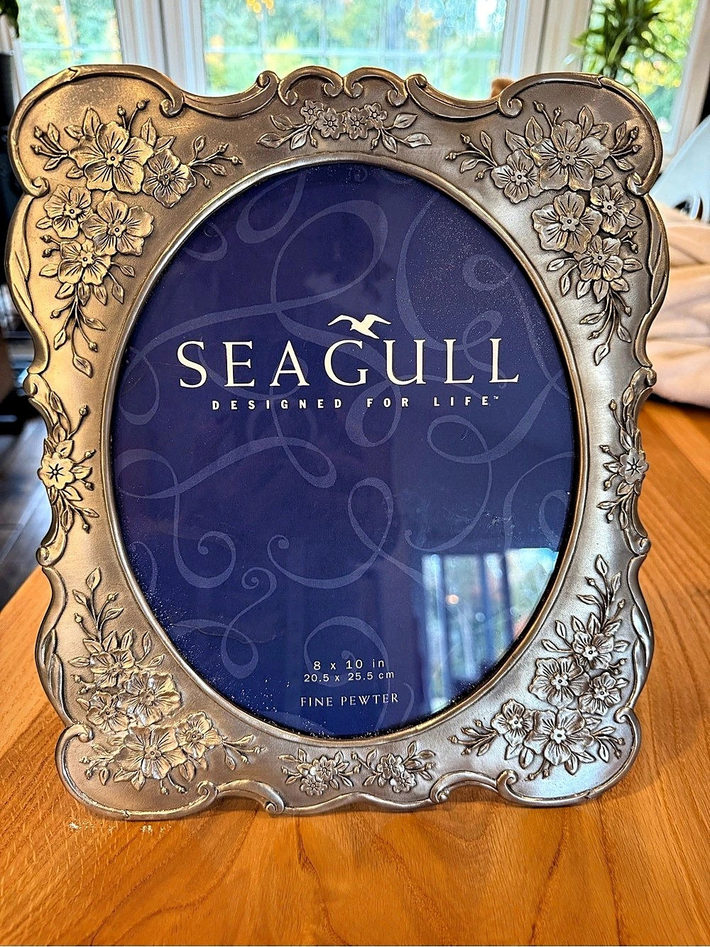 Seagull Fine Pewter Floral Picture Frame in Pewter 8x10